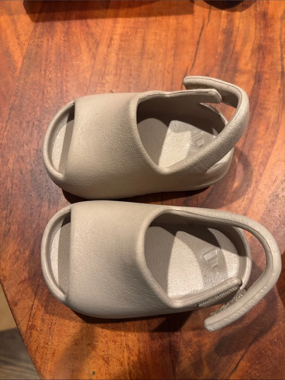 Yeezy Kids Open-Toe Sandal in Light Beige with Back Strap